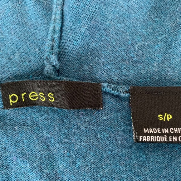 Last call! Soft tunic length sleeveless hooded sweater S, EUC, dark teal - Picture 5 of 5